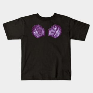 Shell mermaid bra (purple) Kids T-Shirt